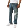 True Religion Men’s Ricky Super T Flap Jeans – Flap Back Pockets(Dark Dusty Trail Wash)