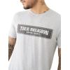 True Religion Men’s Ss Frayed Arch Tee(Heather Grey)