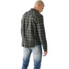 True Religion Men’s Triple Needle Plaid Long Sleeve Shirt(Bronze Green)