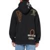 True Religion Men’s patch Embro Hoodie(Jet Black)