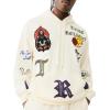 True Religion Men’s patch Embro Hoodie(Winter White)