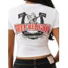 True Religion Printed Baby Tee for Women – Cropped Cotton Blend Graphic Women’s T-Shirt – Casual Top