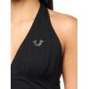 True Religion Women’s Bandeau Halter Crop Top(Jet Black)