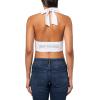 True Religion Women’s Bandeau Halter Crop Top(Optic White)