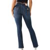 True Religion Women’s Becca MID Rise Boot Cut Flap Packet Jeans – Mira Color(Mira)