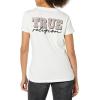True Religion Women’s Crystal True V Neck Tee(Optic White)