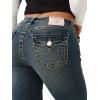 True Religion Women’s Jennie Big T Flap MID Rise Super Skinny Jeans in Dark Smoky Wash(Dark Smoky Wash)
