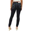 True Religion Women’s Jennie Mid-Rise Skinny Big T Stitching Flap Jeans -Body Rinse(Body Rinse)