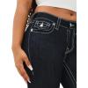True Religion Women’s Jennie Mid-Rise Skinny Big T Stitching Flap Jeans -Body Rinse(Body Rinse)