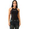 True Religion Women’s Og Logo Halter Tank​(Jet Black)