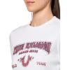 True Religion Women’s Western Logo Rib Baby Tee(Optic White)