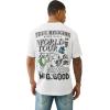 True Religion World Tour Tee – Men’s Graphic T-Shirt – Short Sleeve Cotton Crewneck Logo Top(Optic White)
