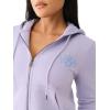 True Religion womens Crystal Classic Zip Hoodie​(Heirloom Lilac)