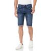 True Religion Men’s Ricky Fray Hem Shorts with Flap(Dark Wash)