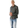 True Religion Men’s Triple Needle Plaid Long Sleeve Shirt(Bronze Green)
