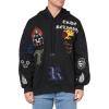 True Religion Men’s patch Embro Hoodie(Jet Black)