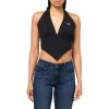 True Religion Women’s Bandeau Halter Crop Top(Jet Black)