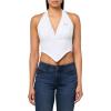 True Religion Women’s Bandeau Halter Crop Top(Optic White)