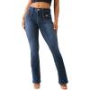 True Religion Women’s Becca MID Rise Boot Cut Flap Packet Jeans – Mira Color(Mira)