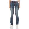 True Religion Women’s Billie Mid Rise Straight Jeans with Flap Pockets and Super T Stitching(Khivai)