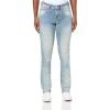 True Religion Women’s Billie Mid Rise Straight Jeans with Flap Pockets and Super T Stitching(Salt Water)