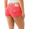 True Religion Women’s Joey Low-Rise Short Flap Shorts – Scarlet Sage | Denim Shorts with Flap Pockets(Scarlet Sage)