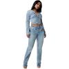 True Religion Women’s Ricki Relaxed Straight Super QT Stitch Jeans with Flap Pockets(Horizon Henge)
