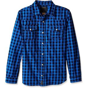 True Religion Boys’ Buffalo Plaid Woven Shirt(Imperial Blue)