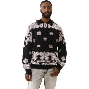 True Religion Knitted Bandana Hoodie for Men(Jet Black)