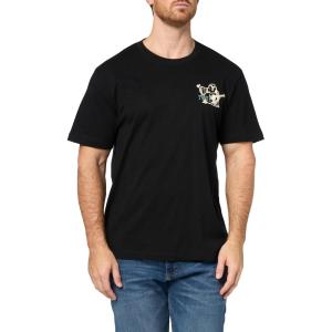 True Religion Men’s Crinkle Paint Tee(Jet Black)