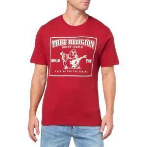 True Religion Mens SRS Puff Crew Tee(Red Dhalia)