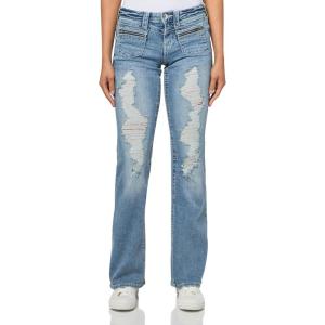 True Religion Women’s Front Zip PKT Becca MR Bootcut(Polar Frost)