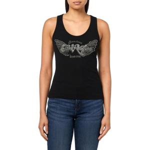 True Religion Women’s Heritage Wing Classic Tank Top(Jet Black)
