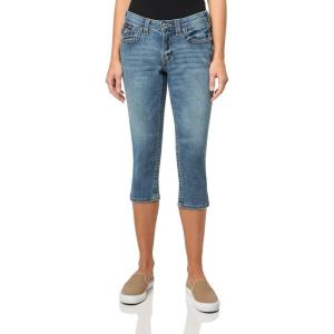 True Religion Women’s Jennie Mid Rise Capri Flap Jeans – Stylish Flap Pocket(Sunset Rose)
