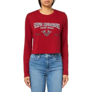 True Religion Women’s Western Logo Rib Baby Tee(Red Dahlia)