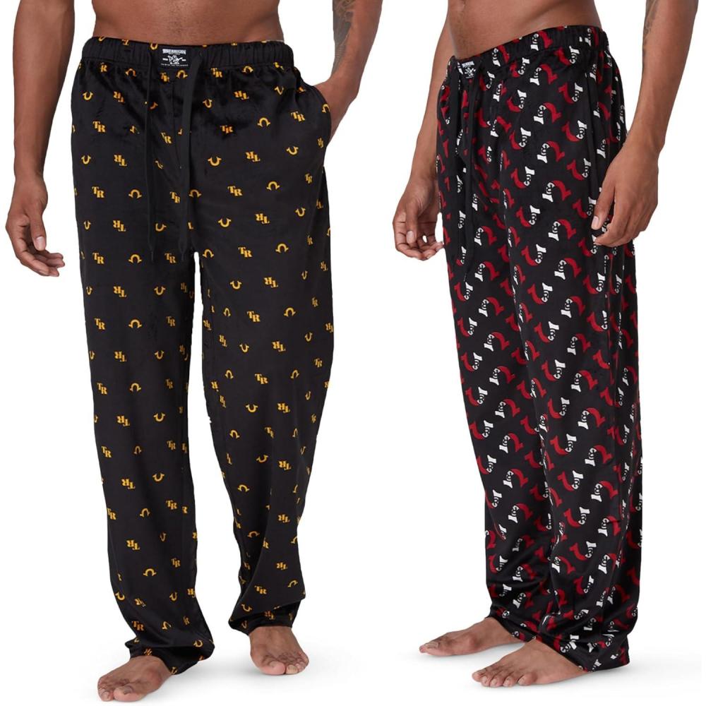 imageTrue Religion 2 Pack Fleece Pajama Pants for Men PJ Pants Mens SleepwearAsst 1