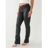 True Religion Womens Billie Straight Coated Mid Rise Jean(Black)