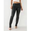 True Religion Womens Billie Straight Coated Mid Rise Jean(Black)