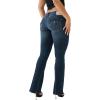 True Religion Womens Studded Joey Low Rise Seamed Flare Jean(Heather Blue/Black Wash)
