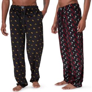 True Religion 2 Pack Fleece Pajama Pants for Men, PJ Pants Men’s Sleepwear(Asst 1)