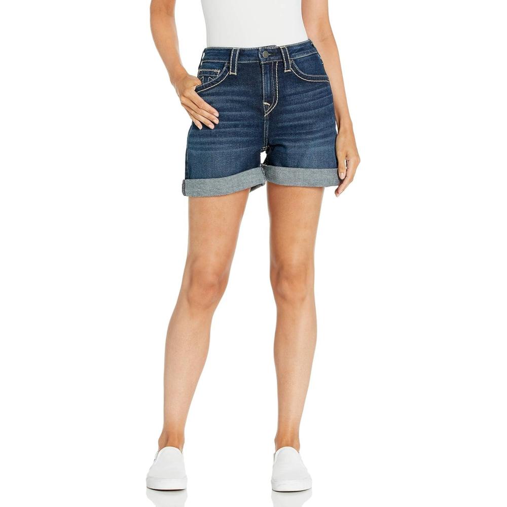 imageTrue Religion Womens Jennie Big T Mid Rise ShortStreet Chronicles