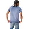 True Religion mens Ss Dyed Embro Henley(Dress Blue)
