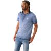 True Religion mens Ss Dyed Embro Henley(Dress Blue)