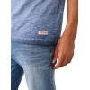 True Religion mens Ss Dyed Embro Henley(Dress Blue)