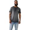 True Religion mens Ss Dyed Embro Henley(Jet Black)