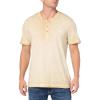 True Religion mens Ss Dyed Embro Henley(Travertine)