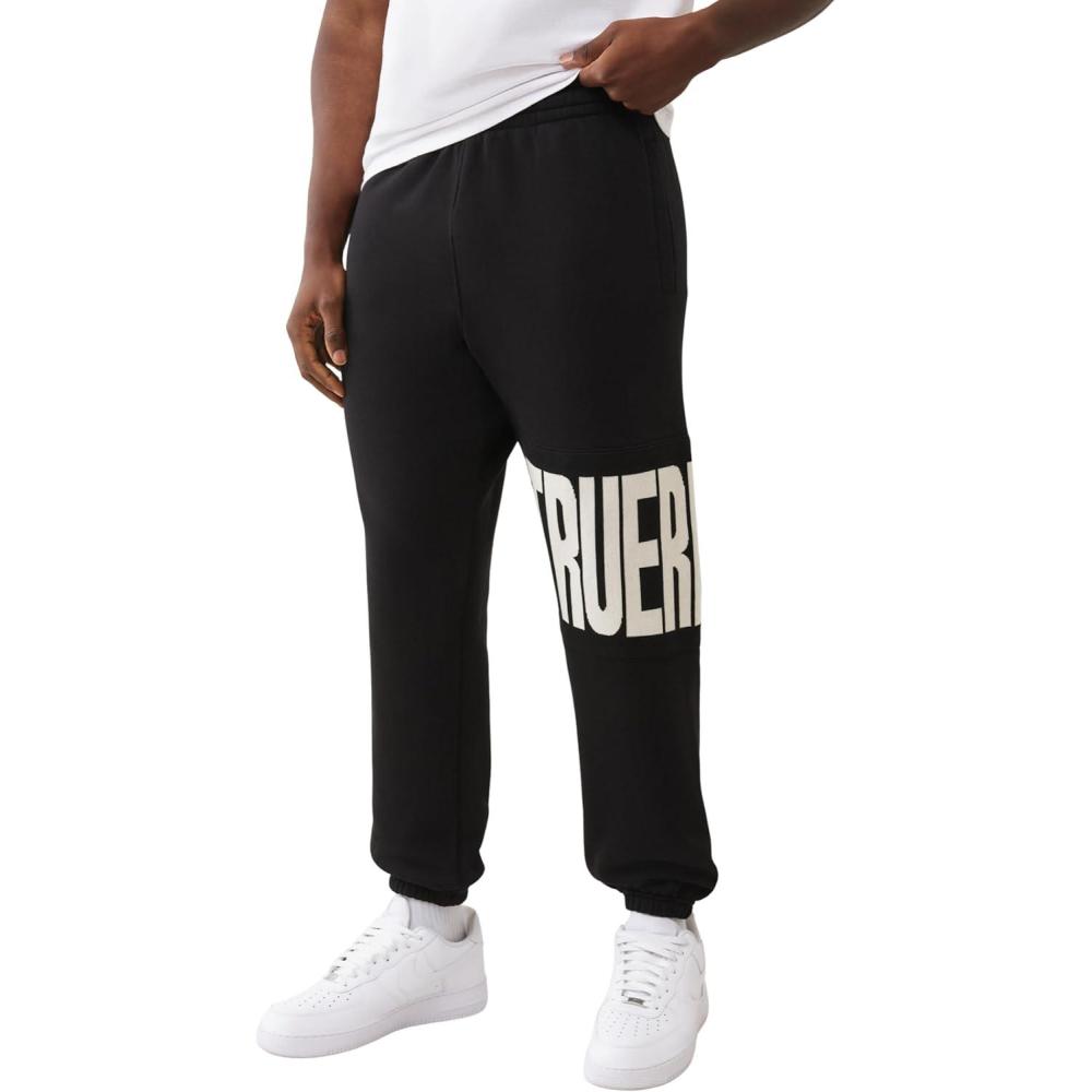imageTrue Religion Mens Knit Panel TR JoggerJet Black