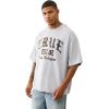 True Religion Men’s Forest Camo Oversized Tee – Short Sleeve Crewneck Graphic T-Shirt(H. Grey)