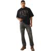 True Religion Men’s Forest Camo Oversized Tee – Short Sleeve Crewneck Graphic T-Shirt(Jet Black)