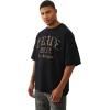True Religion Men’s Forest Camo Oversized Tee – Short Sleeve Crewneck Graphic T-Shirt(Jet Black)